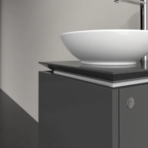 VILLEROY BOCH Legato toaletní skříňka, 1 zásuvka, 450 x 380 x 500 mm, lesklá šedá / lesklá šedá #B56500FP, obrázek 5