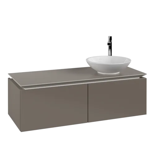 VILLEROY BOCH Legato toaletní skříňka, 2 výsuvy, 1200 x 380 x 500 mm, Truffle Grey / Truffle Grey #B58100VG