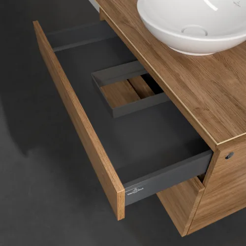 VILLEROY BOCH Legato toaletní skříňka, s osvětlením, 2 výsuvy, 800 x 550 x 500 mm, dub Kansas / dub Kansas #B570L0RH, obrázek 6