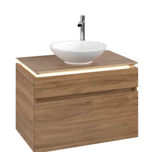 VILLEROY BOCH Legato toaletní skříňka, s osvětlením, 2 výsuvy, 800 x 550 x 500 mm, dub Kansas / dub Kansas #B570L0RH