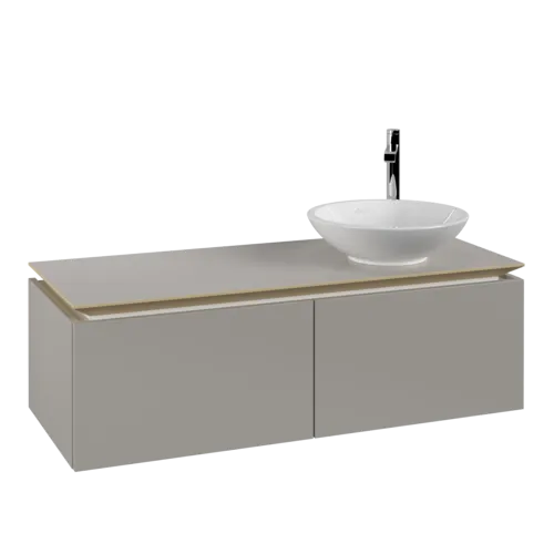 VILLEROY BOCH Legato toaletní skříňka, 2 výsuvy, 1200 x 380 x 500 mm, Soft Grey / Soft Grey #B58100VK