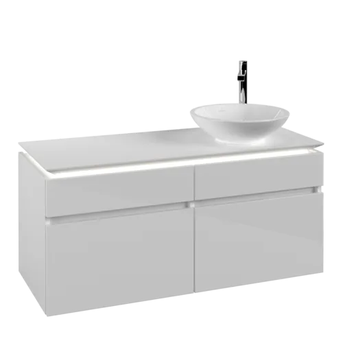VILLEROY BOCH Legato toaletní skříňka, s osvětlením, 4 výsuvy, 1200 x 550 x 500 mm, lesklá bílá / lesklá bílá #B582L0DH