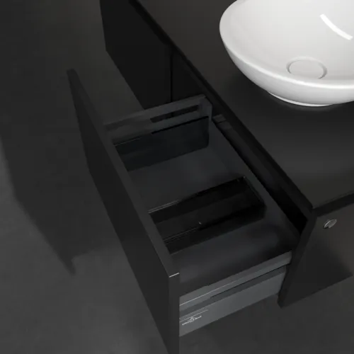 VILLEROY BOCH Legato toaletní skříňka, 2 výsuvy, 1200 x 380 x 500 mm, černý matný lak / černý matný lak #B58100PD, obrázek 6