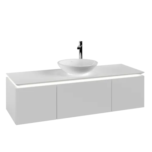 VILLEROY BOCH Legato toaletní skříňka, s osvětlením, 3 výsuvy, 1400 x 380 x 500 mm, bílá matná / bílá matná #B585L0MS