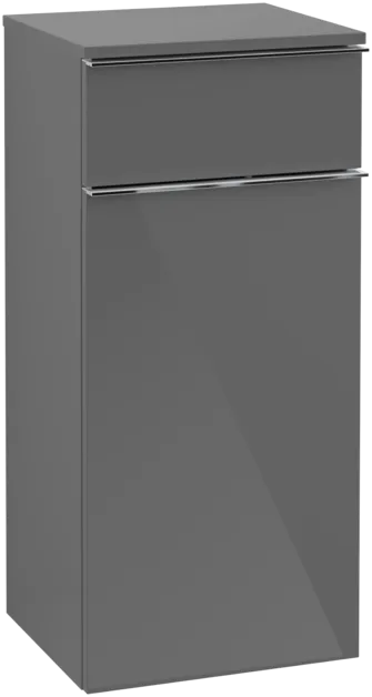 VILLEROY BOCH Venticello boční skříňka, 1 dveře, 1 zásuvka, 404 x 866 x 372 mm, lesklá šedá / lesklá šedá #A95001FP