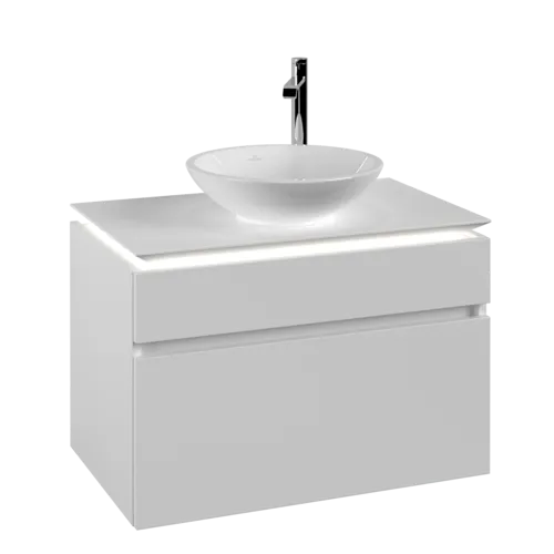 VILLEROY BOCH Legato toaletní skříňka, s osvětlením, 2 výsuvy, 800 x 550 x 500 mm, bílá matná / bílá matná #B570L0MS