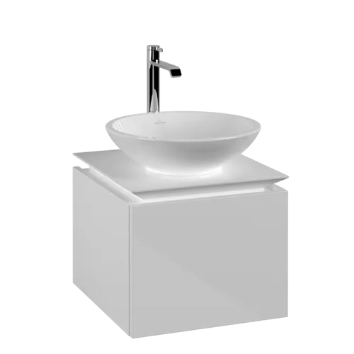 VILLEROY BOCH Legato toaletní skříňka, 1 zásuvka, 450 x 380 x 500 mm, lesklá bílá / lesklá bílá #B56500DH