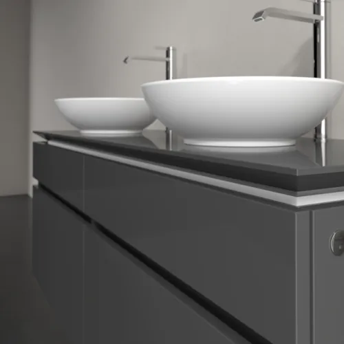 VILLEROY BOCH Legato toaletní skříňka, s osvětlením, 4 výsuvy, 1400 x 550 x 500 mm, lesklá šedá / lesklá šedá #B592L0FP, obrázek 4