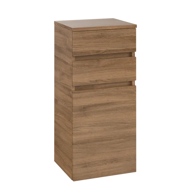 VILLEROY BOCH Boční skříňka Legato, 1 dvířka, 2 zásuvky, 400 x 870 x 350 mm, dub Kansas / dub Kansas #B72800RH