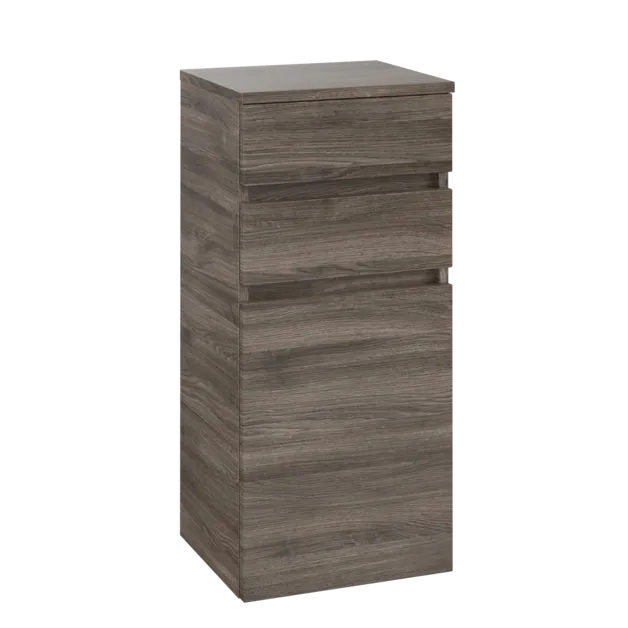 VILLEROY BOCH Boční skříňka Legato, 1 dvířka, 2 zásuvky, 400 x 870 x 350 mm, Kamenný dub / Kamenný dub #B72800RK