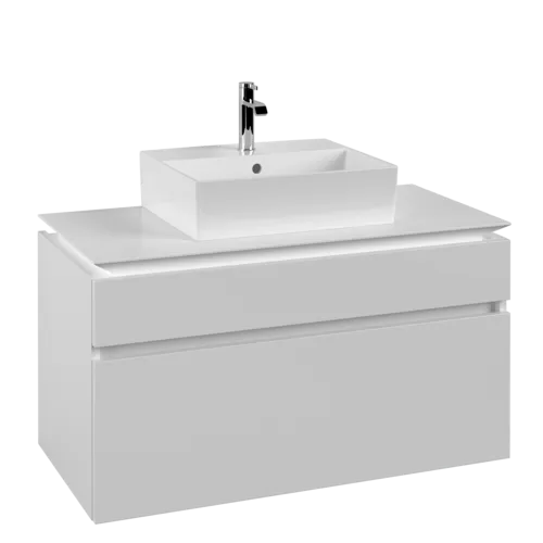 VILLEROY BOCH Legato toaletní skříňka, s osvětlením, 2 výsuvy, 1000 x 550 x 500 mm, bílá matná / bílá matná #B604L0MS
