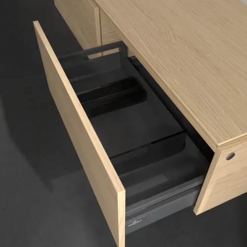 VILLEROY BOCH Legato toaletní skříňka, s osvětlením, 2 výsuvy, 1600 x 380 x 500 mm, severský dub / severský dub #B595L0VJ, obrázek 5
