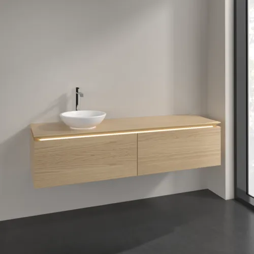 VILLEROY BOCH Legato toaletní skříňka, s osvětlením, 2 výsuvy, 1600 x 380 x 500 mm, severský dub / severský dub #B595L0VJ, obrázek 2