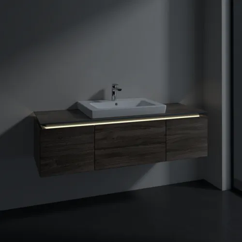 VILLEROY BOCH Legato toaletní skříňka, s osvětlením, 3 výsuvy, 1400 x 380 x 500 mm, Kamenný dub / Kamenný dub #B684L0RK, obrázek 3