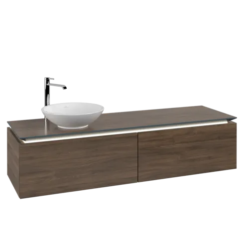 VILLEROY BOCH Legato toaletní skříňka, s osvětlením, 2 výsuvy, 1600 x 380 x 500 mm, Arizona Oak / Arizona Oak #B595L0VH