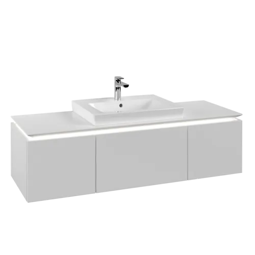 VILLEROY BOCH Legato toaletní skříňka, s osvětlením, 3 výsuvy, 1200 x 380 x 500 mm, bílá matná / bílá matná #B682L0MS