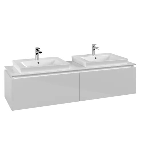 VILLEROY BOCH Legato toaletní skříňka, 2 výsuvy, 1600 x 380 x 500 mm, lesklá bílá / lesklá bílá #B69200DH