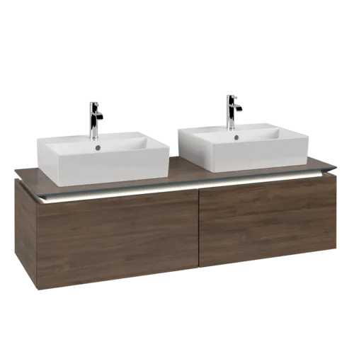 VILLEROY BOCH Legato toaletní skříňka, s osvětlením, 2 výsuvy, 1400 x 380 x 500 mm, Arizona Oak / Arizona Oak #B668L0VH