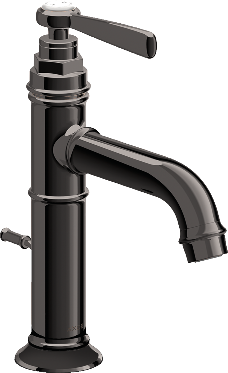HANSGROHE Jednopáková umyvadlová baterie AXOR Montreux 100 s pákovou rukojetí a výsuvným odpadem _ leštěný černý chrom 16515330