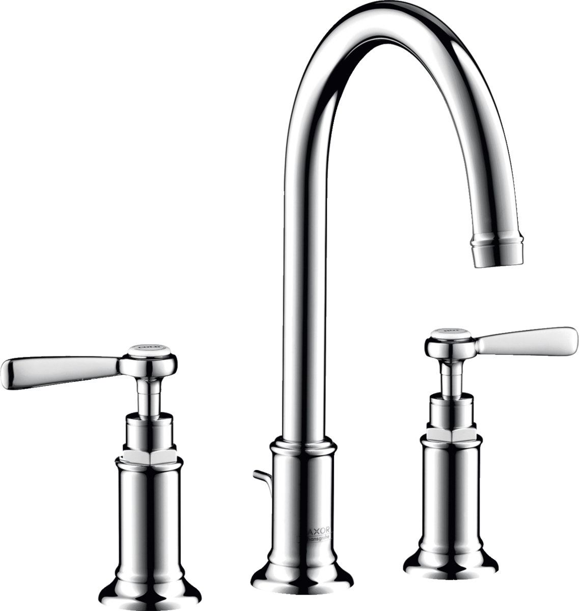 HANSGROHE AXOR Montreux 3-otvorová umyvadlová baterie 180 s páčkovými rukojeťmi, s odtokovou soupravou s táhlem 16514000