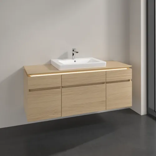 VILLEROY BOCH Legato toaletní skříňka, s osvětlením, 5 výsuvů, 1400 x 550 x 500 mm, severský dub / severský dub #B685L0VJ, obrázek 2