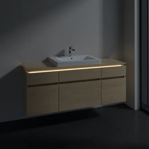 VILLEROY BOCH Legato toaletní skříňka, s osvětlením, 5 výsuvů, 1400 x 550 x 500 mm, severský dub / severský dub #B685L0VJ, obrázek 3