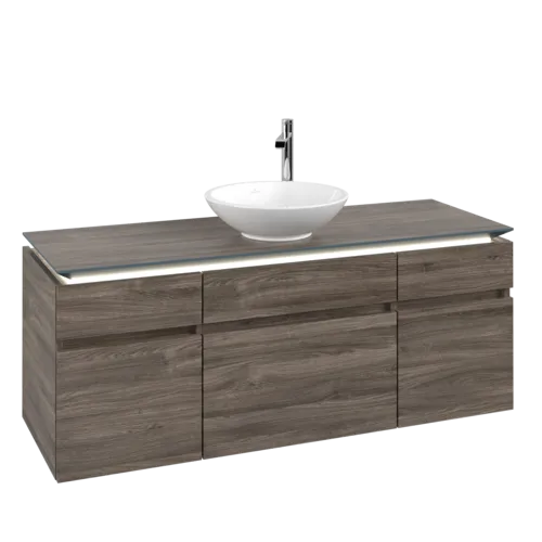 VILLEROY BOCH Legato toaletní skříňka, s osvětlením, 5 výsuvů, 1400 x 550 x 500 mm, Kamenný dub / Kamenný dub #B586L0RK