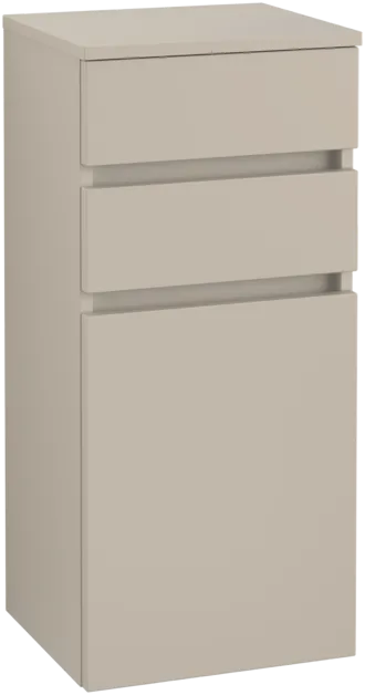 VILLEROY BOCH Boční skříňka Legato, 1 dveře, 2 zásuvky, 400 x 870 x 350 mm, Soft Grey / Soft Grey #B72801VK