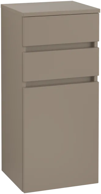 VILLEROY BOCH Boční skříňka Legato, 1 dvířka, 2 zásuvky, 400 x 870 x 350 mm, Truffle Grey / Truffle Grey #B72801VG