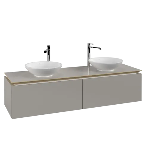 VILLEROY BOCH Legato toaletní skříňka, 2 výsuvy, 1600 x 380 x 500 mm, Soft Grey / Soft Grey #B59900VK