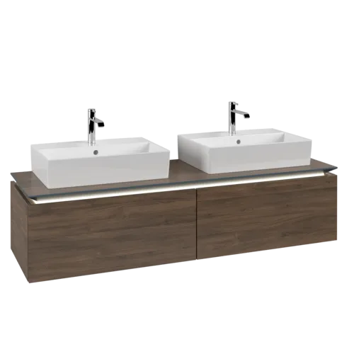 VILLEROY BOCH Legato toaletní skříňka, s osvětlením, 2 výsuvy, 1600 x 380 x 500 mm, Arizona Oak / Arizona Oak #B676L0VH