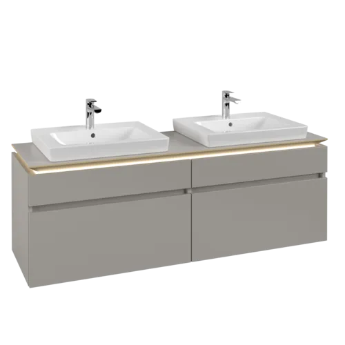 VILLEROY BOCH Legato toaletní skříňka, s osvětlením, 4 výsuvy, 1600 x 550 x 500 mm, Soft Grey / Soft Grey #B693L0VK