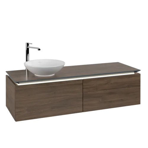 VILLEROY BOCH Legato toaletní skříňka, s osvětlením, 2 výsuvy, 1400 x 380 x 500 mm, Arizona Oak / Arizona Oak #B587L0VH