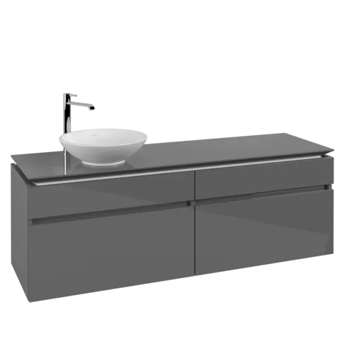 VILLEROY BOCH Legato toaletní skříňka, 4 výsuvy, 1600 x 550 x 500 mm, lesklá šedá / lesklá šedá #B59600FP