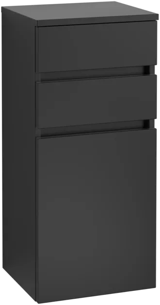 VILLEROY BOCH Boční skříňka Legato, 1 dvířka, 2 zásuvky, 400 x 870 x 350 mm, černý matný lak / černý matný lak #B72801PD