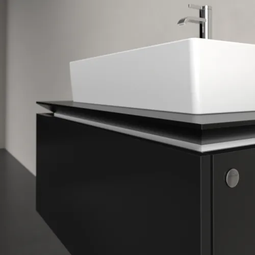 VILLEROY BOCH Legato toaletní skříňka, 1 zásuvka, 800 x 380 x 500 mm, černý matný lak / černý matný lak #B60100PD, obrázek 5
