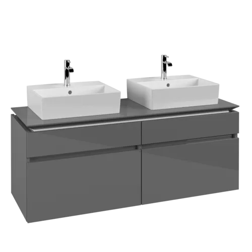 VILLEROY BOCH Legato toaletní skříňka, 4 výsuvy, 1400 x 550 x 500 mm, lesklá šedá / lesklá šedá #B66900FP