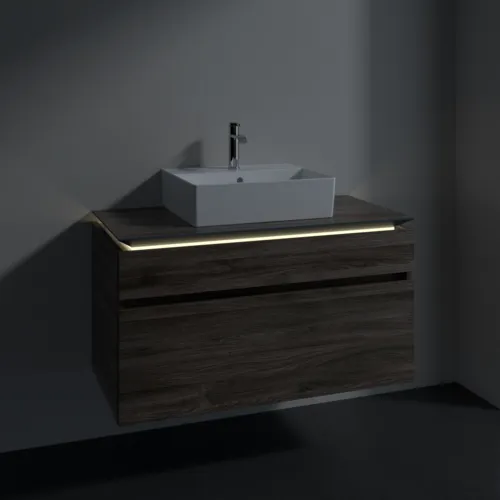VILLEROY BOCH Legato toaletní skříňka, s osvětlením, 2 výsuvy, 1000 x 550 x 500 mm, Kamenný dub / Kamenný dub #B604L0RK, obrázek 3