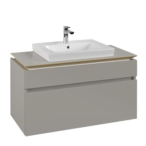 VILLEROY BOCH Legato toaletní skříňka, 2 výsuvy, 1000 x 550 x 500 mm, Soft Grey / Soft Grey #B68100VK