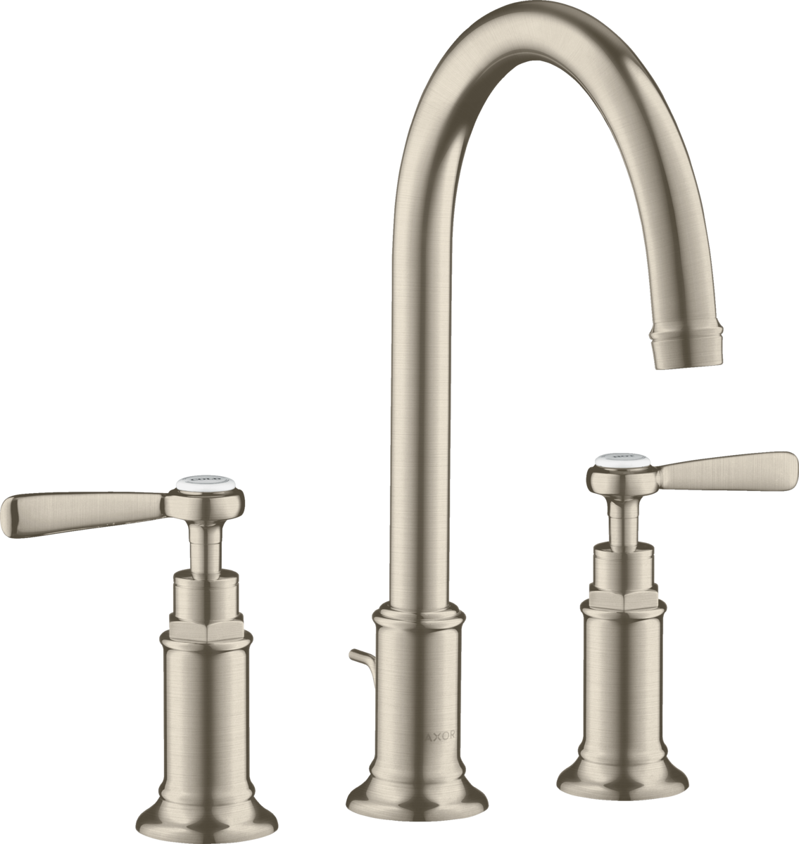 HANSGROHE AXOR Montreux 3-otvorová umyvadlová baterie 180 s páčkovými rukojeťmi, s odtokovou soupravou s táhlem 16514820