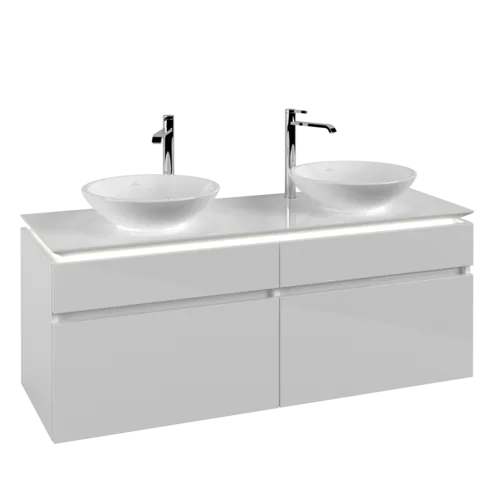 VILLEROY BOCH Legato toaletní skříňka, s osvětlením, 4 výsuvy, 1400 x 550 x 500 mm, lesklá bílá / lesklá bílá #B592L0DH