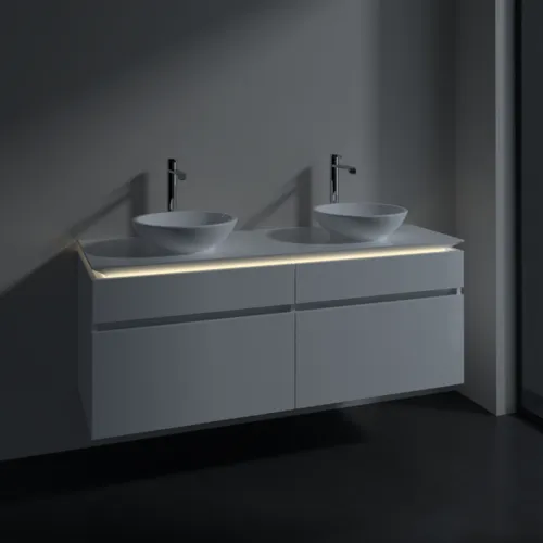 VILLEROY BOCH Legato toaletní skříňka, s osvětlením, 4 výsuvy, 1400 x 550 x 500 mm, lesklá bílá / lesklá bílá #B592L0DH, obrázek 3