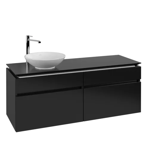 VILLEROY BOCH Legato toaletní skříňka, 4 výsuvy, 1400 x 550 x 500 mm, černý matný lak / černý matný lak #B58800PD