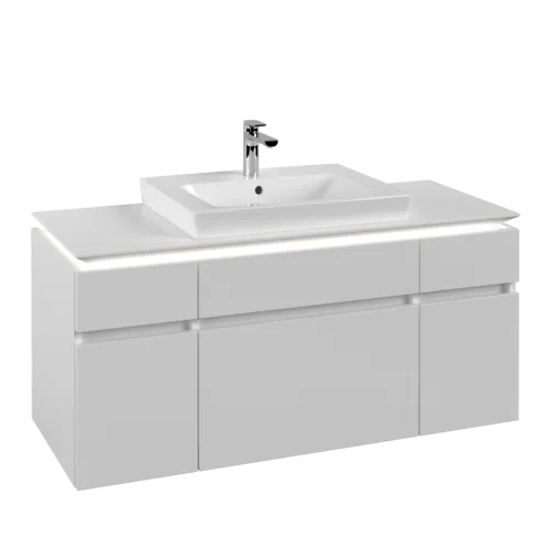 VILLEROY BOCH Legato toaletní skříňka, s osvětlením, 5 výsuvů, 1200 x 550 x 500 mm, bílá matná / bílá matná #B683L0MS