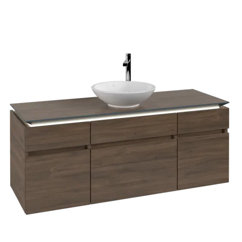 VILLEROY BOCH Legato toaletní skříňka, s osvětlením, 5 výsuvů, 1400 x 550 x 500 mm, Arizona Oak / Arizona Oak #B586L0VH