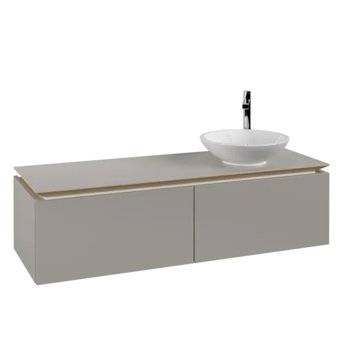 VILLEROY BOCH Legato toaletní skříňka, 2 výsuvy, 1400 x 380 x 500 mm, Soft Grey / Soft Grey #B58900VK