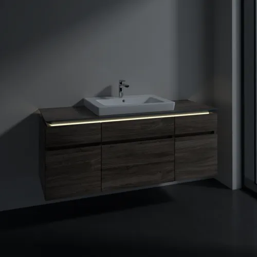 VILLEROY BOCH Legato toaletní skříňka, s osvětlením, 5 výsuvů, 1400 x 550 x 500 mm, Kamenný dub / Kamenný dub #B685L0RK, obrázek 3