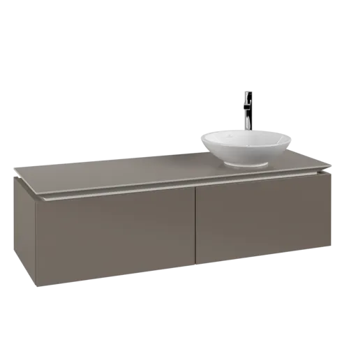 VILLEROY BOCH Legato toaletní skříňka, 2 výsuvy, 1400 x 380 x 500 mm, Truffle Grey / Truffle Grey #B58900VG