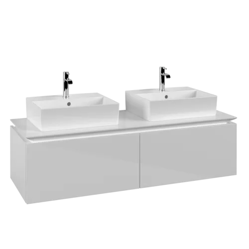 VILLEROY BOCH Legato toaletní skříňka, 2 výsuvy, 1400 x 380 x 500 mm, lesklá bílá / lesklá bílá #B66800DH