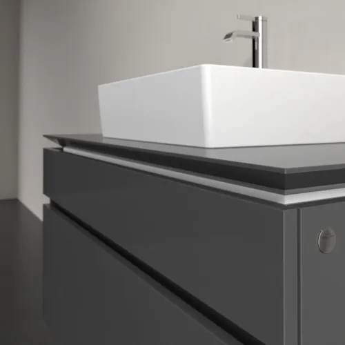 VILLEROY BOCH Legato toaletní skříňka, 2 výsuvy, 1000 x 550 x 500 mm, lesklá šedá / lesklá šedá #B60400FP, obrázek 5